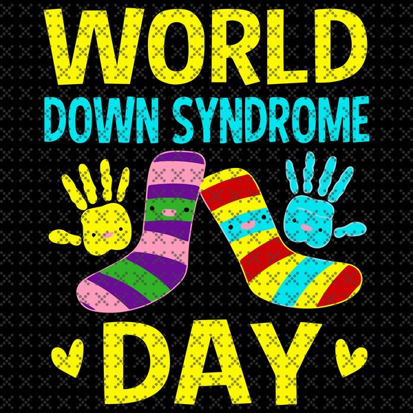 Wereld Down-syndroom dag kinderen sokken SVG, Clipart, gesneden bestanden voor Silhouette, voor Cricut, Vector