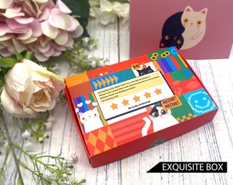 20 Cat Greeting Cards, Blank Thank You Cards With Envelopes & Stickers-Cute Cat  Set For All Occasions Birthday Wedding and party gift