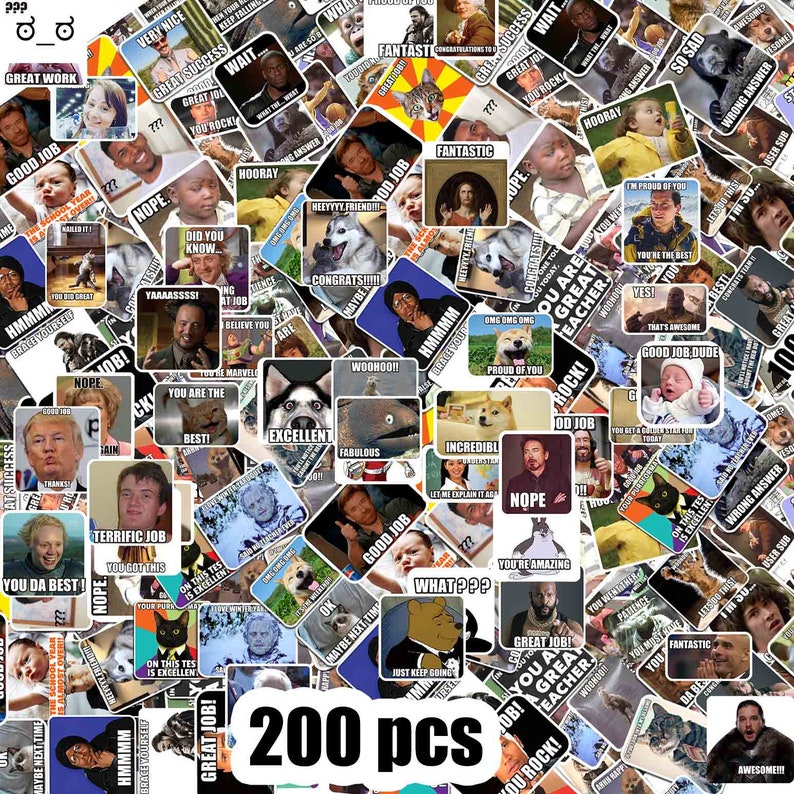 Meme Sticker,100-500 pcs,Meme Stickers for Teacher,Grading memes Stickers for Teachers,Teacher Sticker,Rewards Stickers meme sticker 200pcs