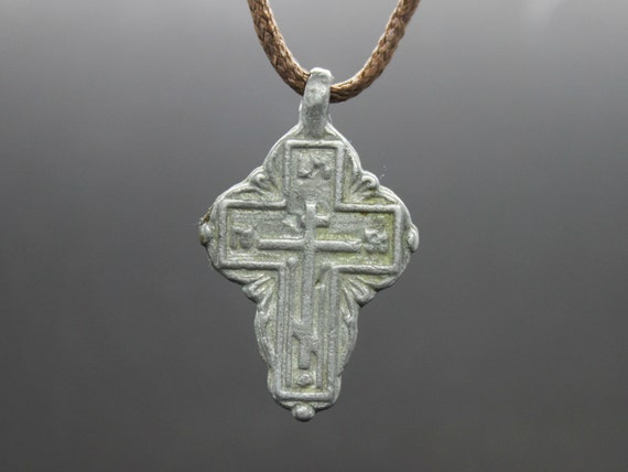 Ancient Medieval silver Cross. Medieval cross. Med