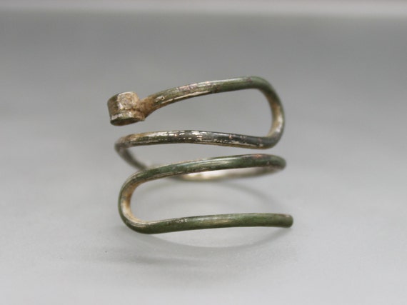 Ancient Medieval Viking spiral ring. Viking ring.