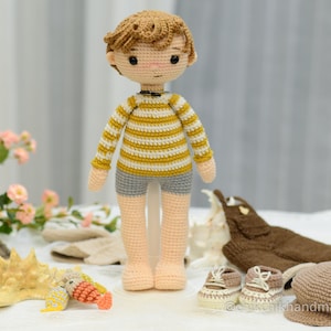 TOMMY The Fisher Crochet Doll Pattern Amigurumi, PDF in English, French, Dutch, Portuguese zdjęcie 2