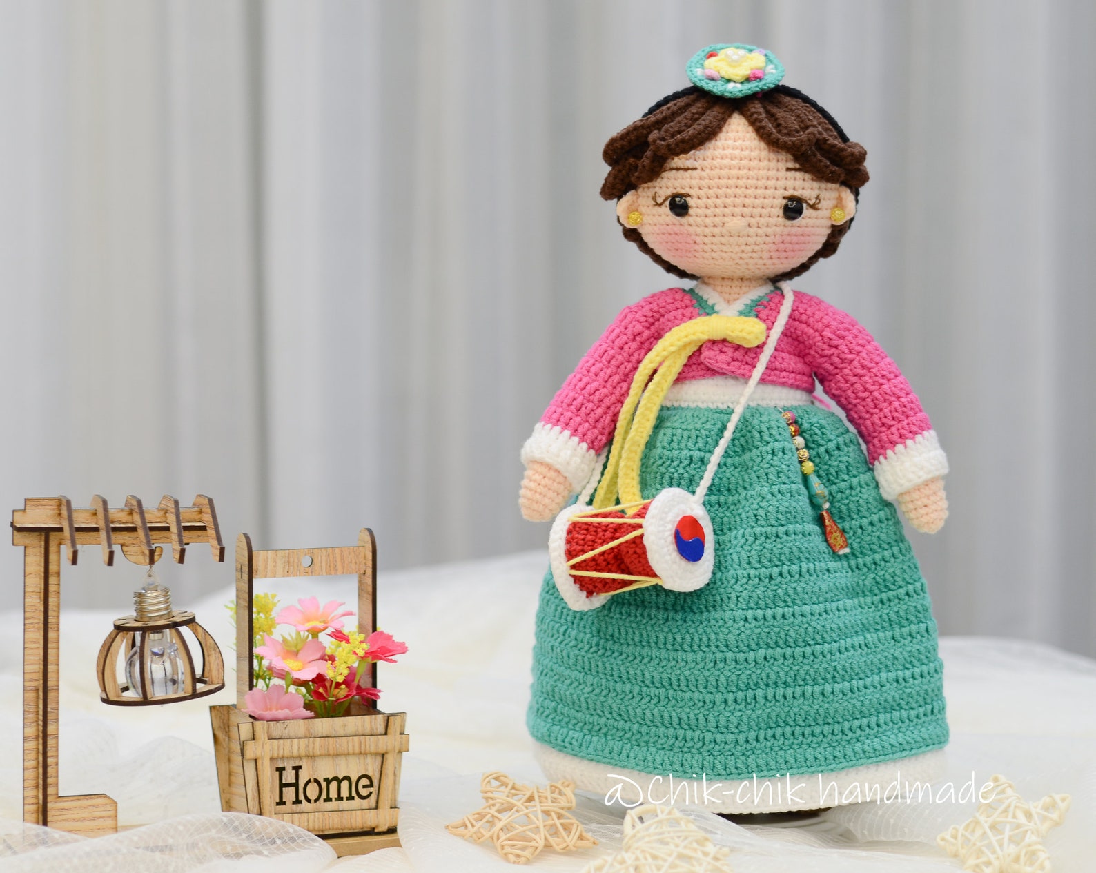 HANA the Drummer Crochet Korean Girl Pattern Amigurumi Doll Etsy