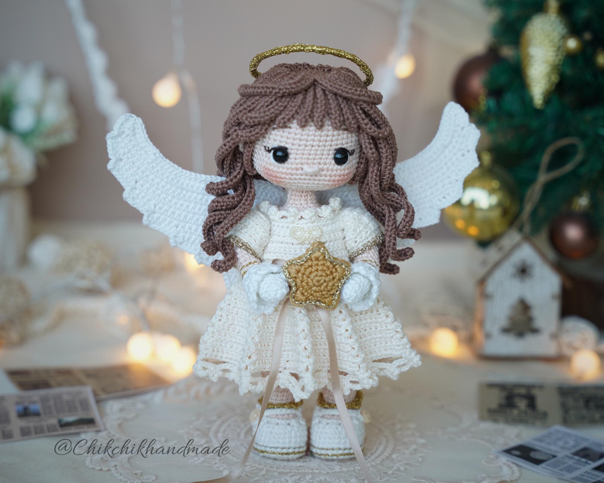 Guardian Angel Doll Crochet Pattern, Angelina Amigurumi Angel Doll