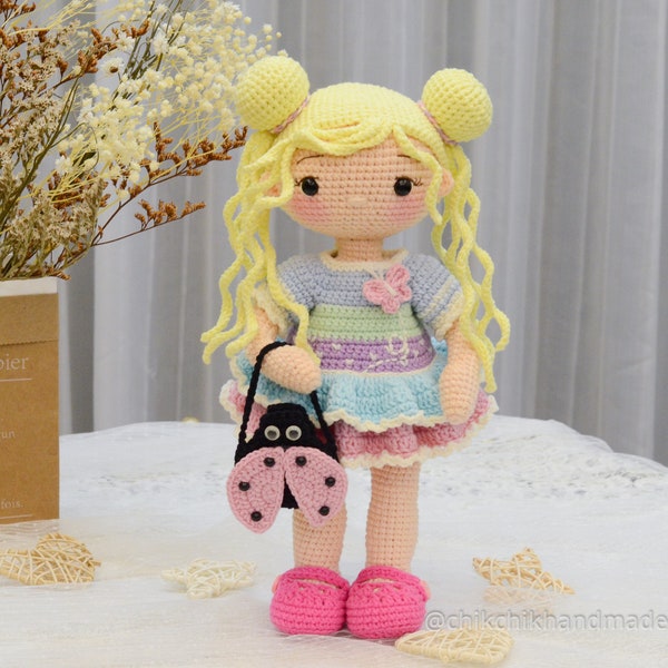 MILA Häkelpuppen Anleitung, Amigurumi Doll Pattern, PDF Anleitung auf Englisch