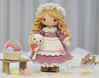 Strój dla ROSIE The Maid Wzór lalki szydełkowej Lalka Amigurumi PDF Angielski, francuski