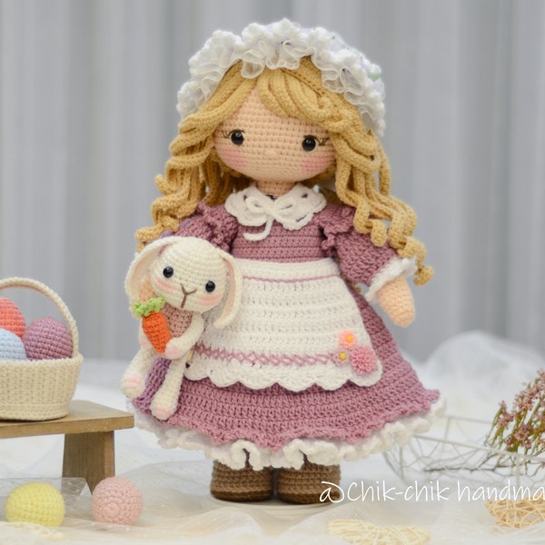 Modèle de poupée au crochet Modèle de poupée Amigurumi, tenue pour ROSIE The Maid PDF English, Français