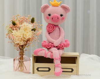 Ballerina Pig Crochet Pattern: Amigurumi Tutorial (PDF in English)