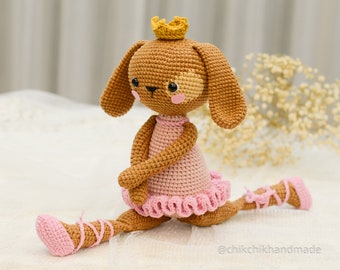 Ballerina Dog Crochet Pattern Amigurumi, Crochet Dog Tutorial, PDF English Pattern