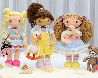 Bundle Patrón Muñeco 3 en 1 a Crochet, Patrón Muñeco Amigurumi, Tutoriales en PDF (inglés)