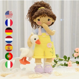 NANCY Schema per bambola all'uncinetto, Schema per bambola Amigurumi, Tutorial in PDF (En, Fr, De, Nl, Es, It, Pt)