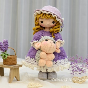 MARY e l'agnellino Schema per bambola all'uncinetto Bambola Amigurumi PDF English, Français immagine 2