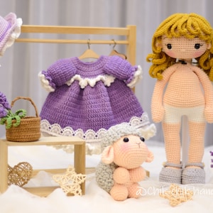 MARY e l'agnellino Schema per bambola all'uncinetto Bambola Amigurumi PDF English, Français immagine 4