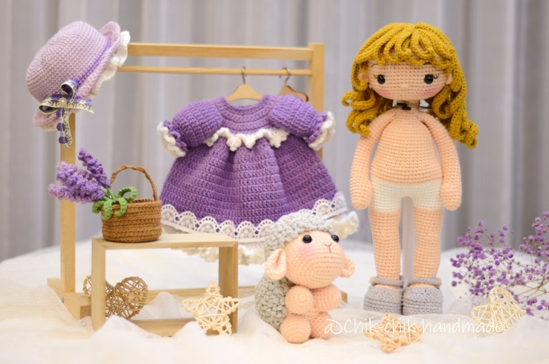 MARY e l'agnellino Schema per bambola all'uncinetto Bambola Amigurumi PDF English, Français immagine 4