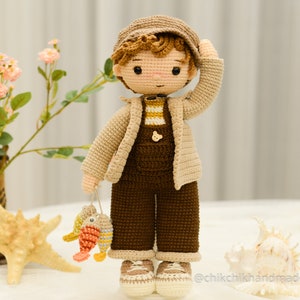 TOMMY The Fisher Crochet Doll Pattern Amigurumi, PDF in English, French, Dutch, Portuguese zdjęcie 1