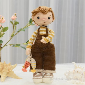 TOMMY The Fisher Crochet Doll Pattern Amigurumi, PDF in English, French, Dutch, Portuguese zdjęcie 7