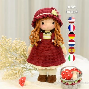 Häkelpuppe Anleitung Amigurumi Puppe Anleitung, ANNIE Puppe, PDF Englisch, Französisch, Deutsch, Niederländisch, Spanisch, Italienisch