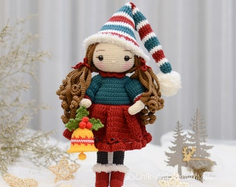 BELLA Christmas Doll Crochet Pattern Amigurumi Doll Pattern PDF English Tutorial