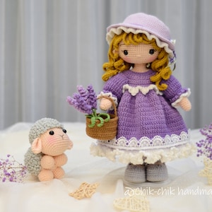 MARY & Little Lamb Modèle de poupée au crochet pour poupée Amigurumi PDF English, Français image 1