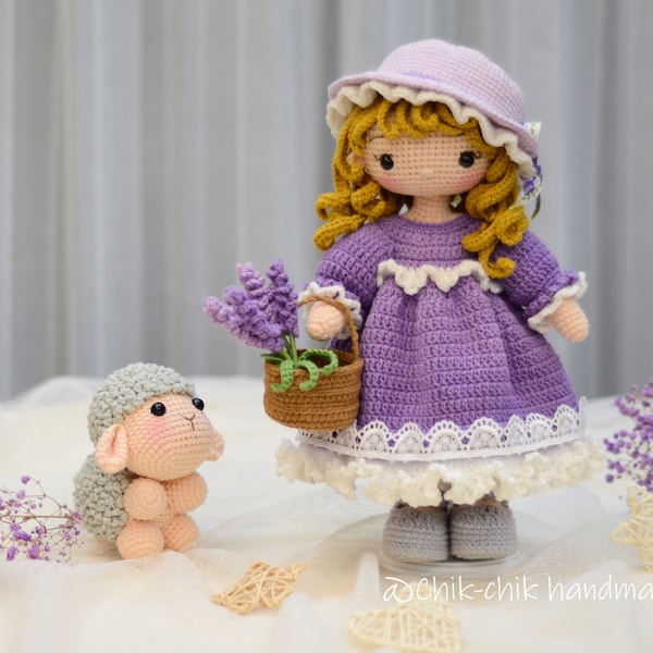 MARY & Little Lamb Crochet Doll Pattern Amigurumi Doll PDF English, Français