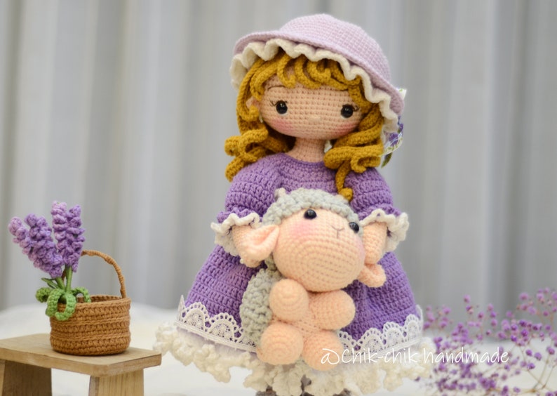 MARY & Little Lamb Modèle de poupée au crochet pour poupée Amigurumi PDF English, Français image 10