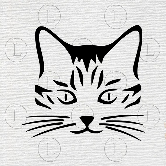 Cat Face Svg Cat Vector Graphicscat Animal Clip Art Cat Etsy