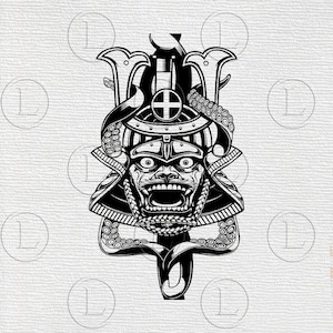 Masque de samouraï SVG-samouraï Japonais-Samurai masque pour Cricut - pour Silhouette - DXF - EPS