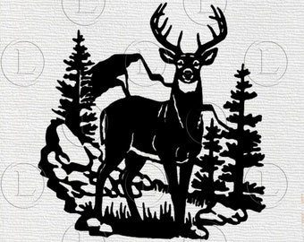 Deer SVG - Deer png- Deer Silhouette - Deer animal -Svg For Cricut - For Silhouette - DXF