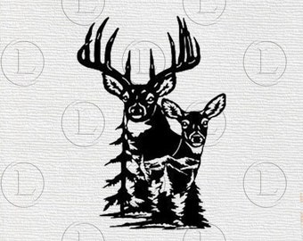 Deer SVG - Deer for stickers svg - Deer  Silhouette - Deer  animal -svg For cricut - For Silhouette - Vector graphics