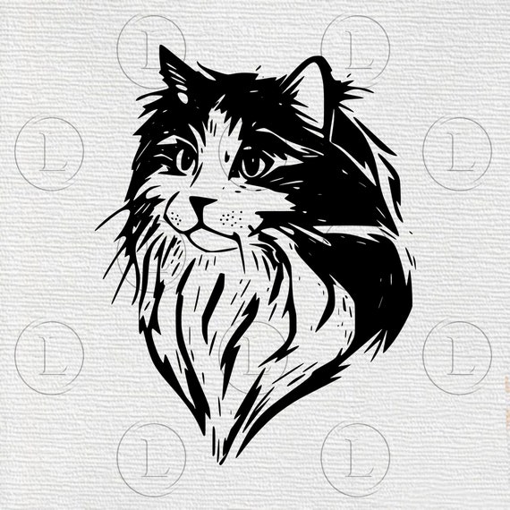 Download Cat Face Svg Cat Vector Graphics Cat Animal Clip Art Cat Etsy