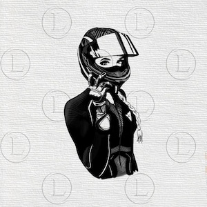 Biker girl with a helmet svg-biker girl png-biker girl with a helmet silhouette-biker girl for cricut svg file-biker girl with a helmet DXF