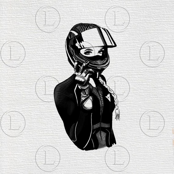 Biker girl con casco svg-biker girl png-biker girl con casco