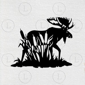 Moose svg-Moose png-Elk animal clip art-Moose vector graphics-Moose svg for cricut-elk on the rock silhouette-Elk dxf pdf png eps files
