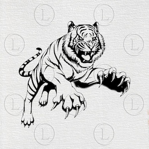 Tijger Svg-bestand - Tijger Svg - Tijgerdieren - Tijger - Dieren illustraties - Svg voor Cricut - Voor Silhouette - DXF - EPS