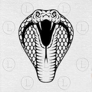 Cobra SVG-Snake vector graphics-Cobra tekening SVG-Cobra Snake Reptilia silhouet-Cobra Illustration-Cobra SVG voor cricut SVG PNG DXF-bestanden