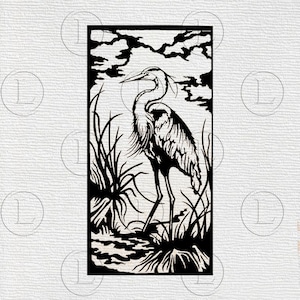 Crane svg-Crane clip art-Crane illustration-Crane drawing-Crane silhouette-Crane svg for cricut-Crane vector graphics- svg dxf png pdf files