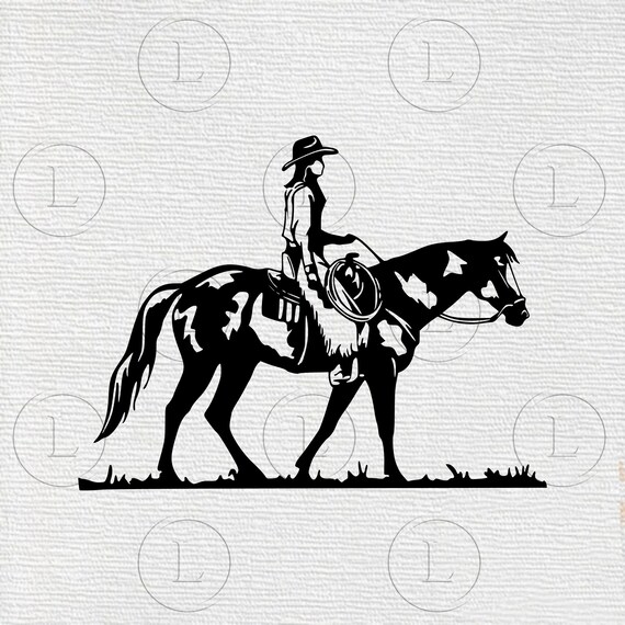 Download Western Cowgirl Riding Horse Svg Western Cowgirl Png Western Etsy
