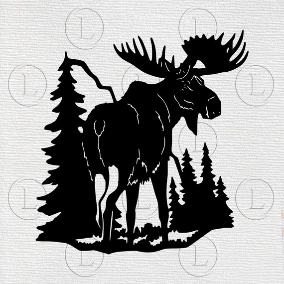Moose Svg Moose Png Elk Animal Clip Art Moose Vector Etsy