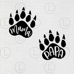 Maman Ours Papa Ours-SVG - Mama Bear Papa Ours clip art - Mama ours Papa Ours animaux Clip art - Svg pour Cricut - pour Silhouette - DXF