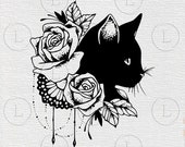 Cat face  svg - Cat vector graphics-Cat animal clip art - Cat drawing svg-Cat silhouette - Cat svg dor cricut- Svg Eps Png Dxf files