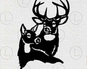 Deer svg - Deer png- Deer Silhouette - Deer animal clip art -Deer vector graphicsFor Cricut - For Silhouette – Dxf Eps Png Pdf files