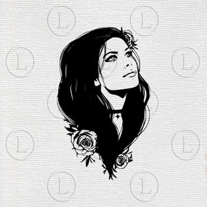 Bella donna Svg File - Donna Svg - donna disegno svg- bella donna Clip art - Svg Per Cricut - Per Silhouette - DXF - EPS file Png