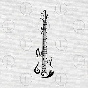 stencil gitaar SVG-gitaar pop tekening-stencil gitaar vectorafbeeldingen-gitaar muziek-muziekinstrument gitaar SVG voor cricut silhouet PNG