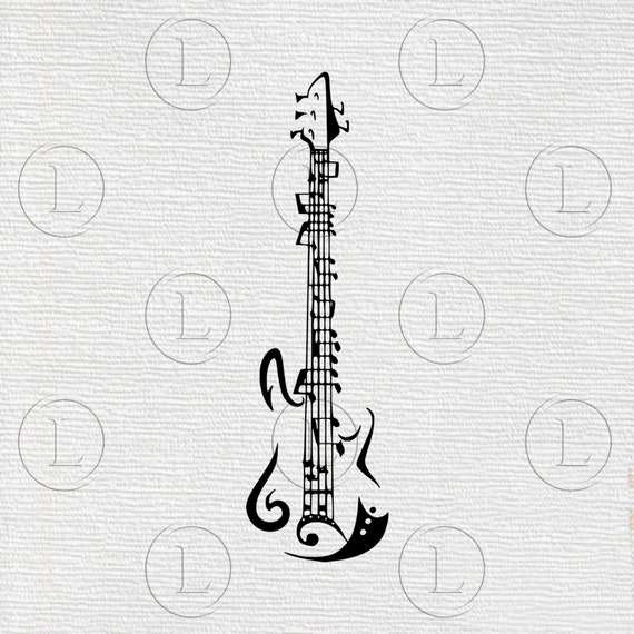 Stencil Guitar Svg- Guitar Pop Drawing-stencil Guitar Vector
