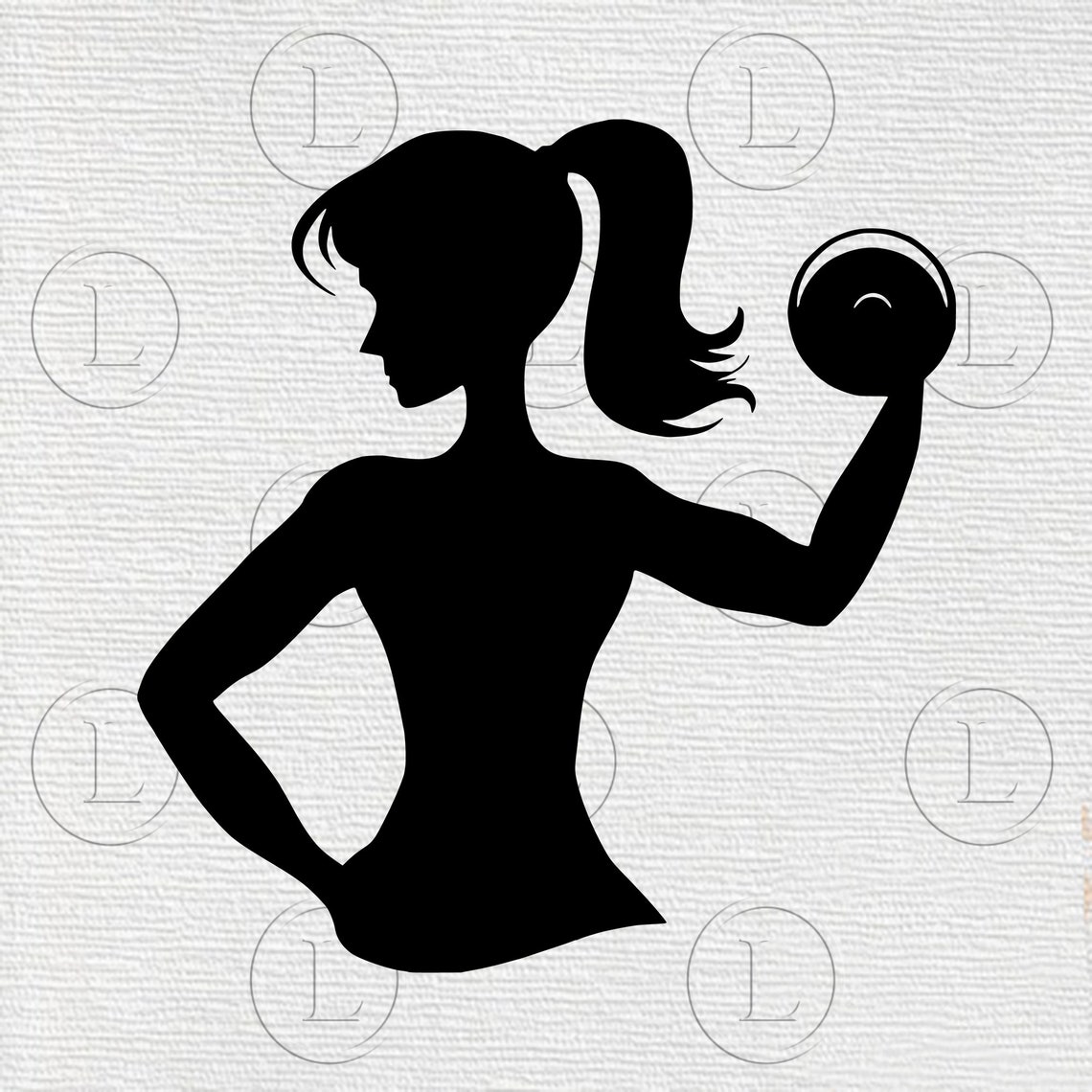 Woman fitness svg clipart gym cut file cuttable woman digital