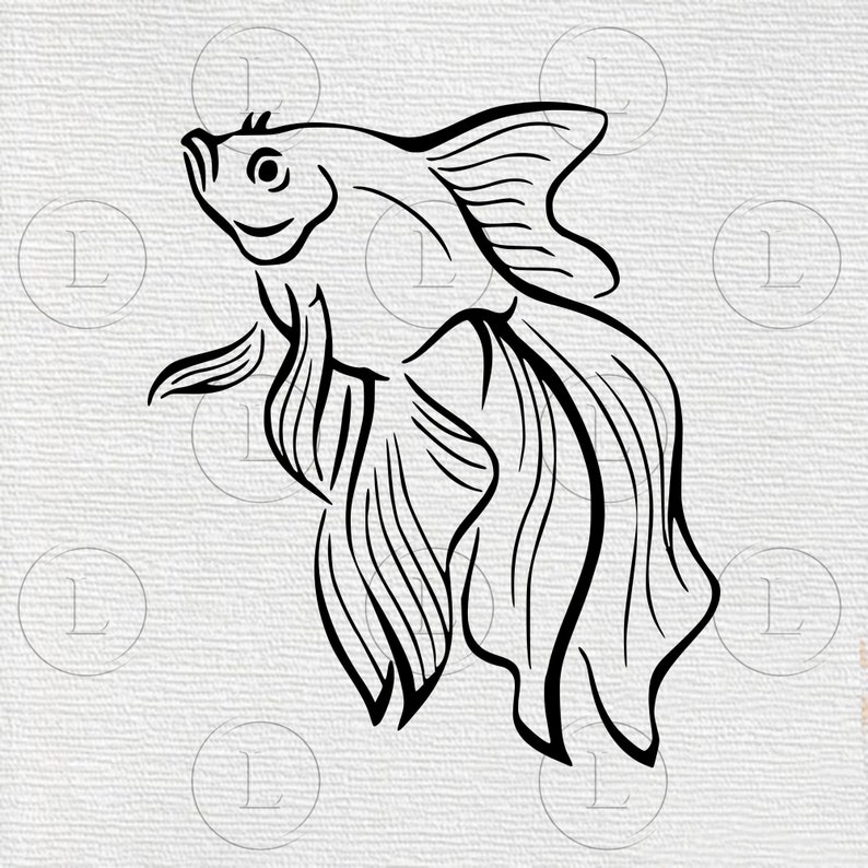 Download Golden Fish Svg Fish Drawing Png Golden Fish Svg For Etsy
