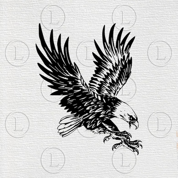 Eagle svg Eagle vector graphics - Eagle drawing svg- Eagle silhouette svg Bird Clip art - svg For Cricut - DXF - EPS Png fichiers