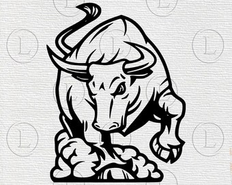 Tjur SVG - Oxen Zodiac PNG - Oxen Tjurdjur - Tjurklippkonst - Svg för Cricut - För silhuett - DXF