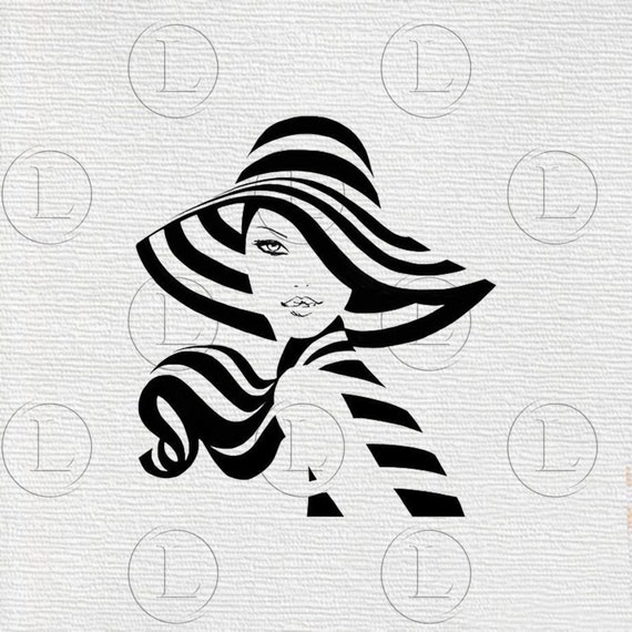Download Elegant Woman In A Hat Svg Woman In A Hat Silhouette Woman In Etsy