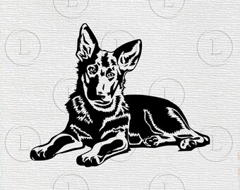 German shepherd SVG - German shepherd EPS-German shepherd animal-German shepherd Dog- Svg For Cricut - For Silhouette - DXF